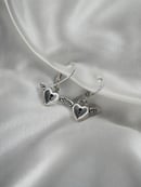 Image 1 of Fly Away Heart Locket Earrings