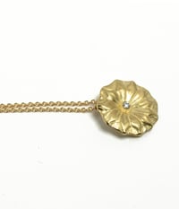 Image 4 of Small Lotus Leaf Diamond Pendant 