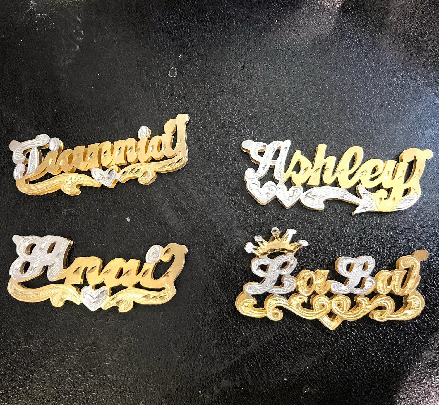 Double Plate Name Necklaces