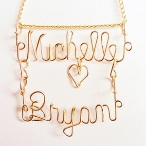 2 Names Wire Nameplate Necklace