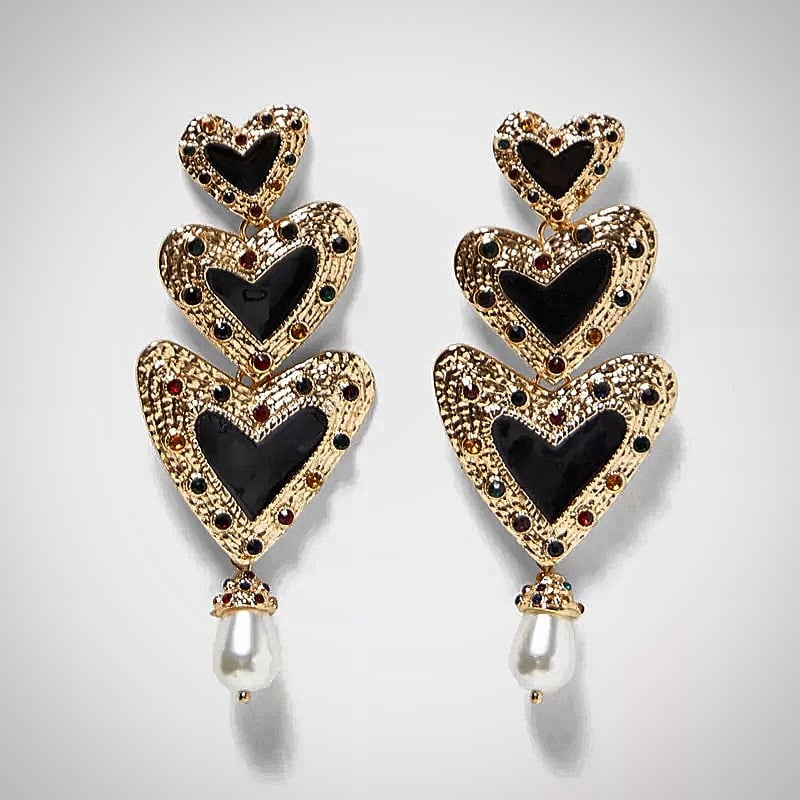 Image of Narkie Triple Heart Earring