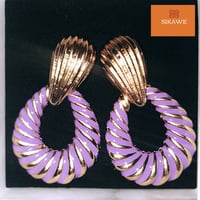 Image 2 of Striped Purple Nikki Earrings