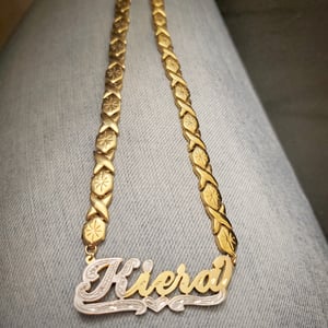 Double Plate XOXO Nameplate Necklace