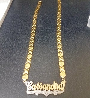 Double Plate XOXO Nameplate Necklace