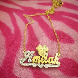 Minnie Mouse Double Plate Necklace 