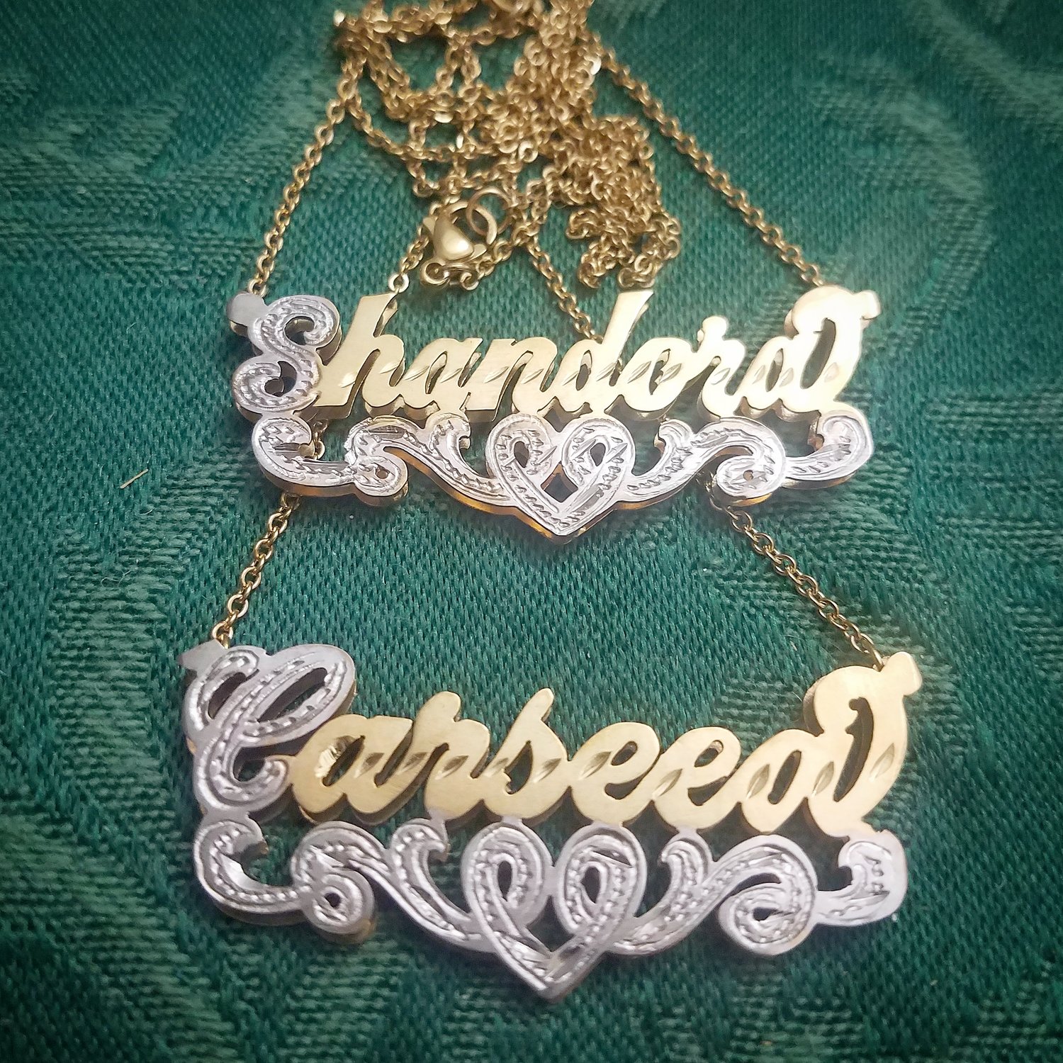 Double Plate Name Necklace