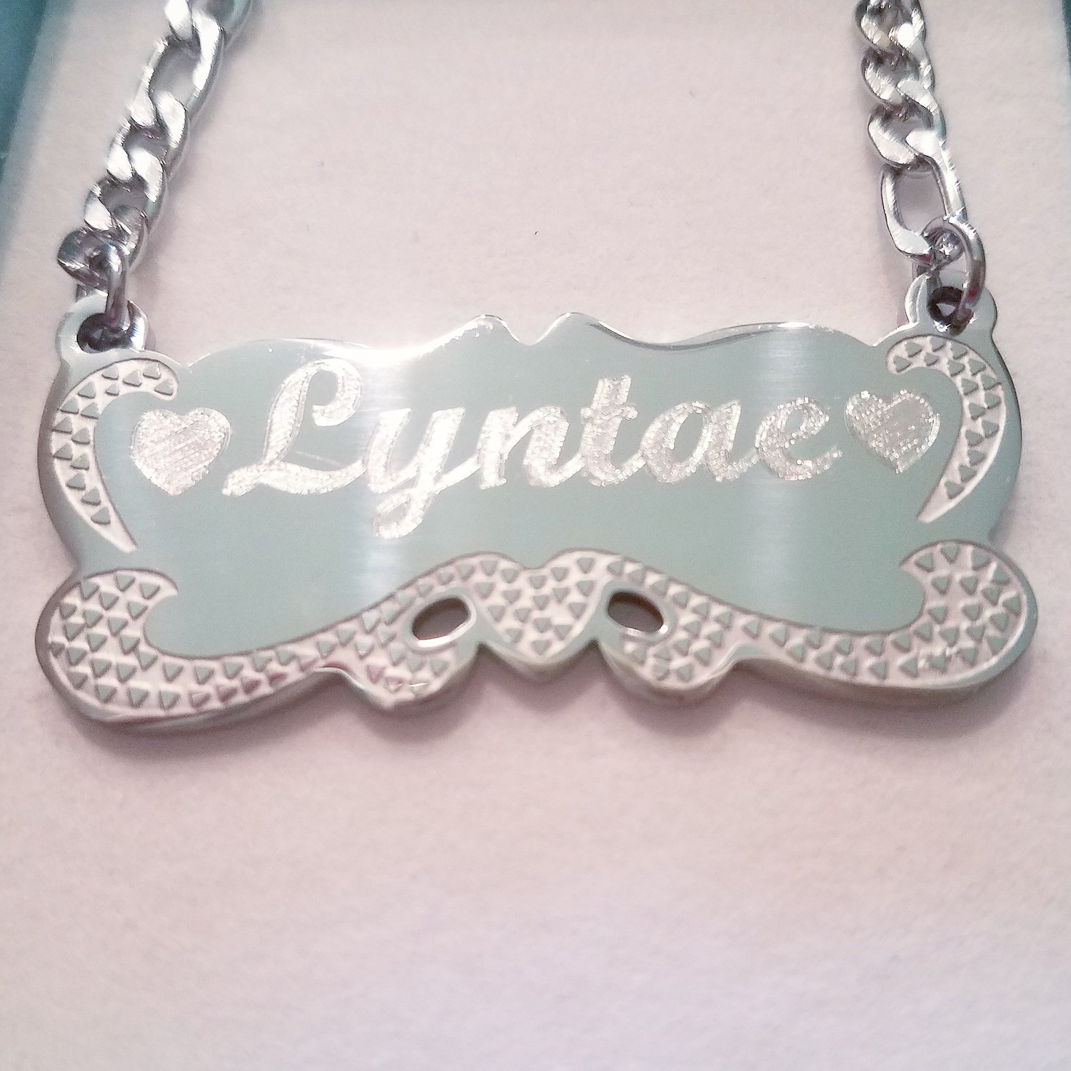 Silver Engraved Nameplate Necklace 