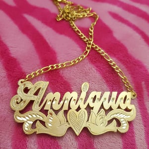 XL 3in Double Plate Nameplate Necklace