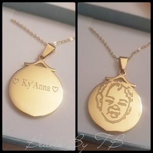 Engraved Photo Charm Necklace