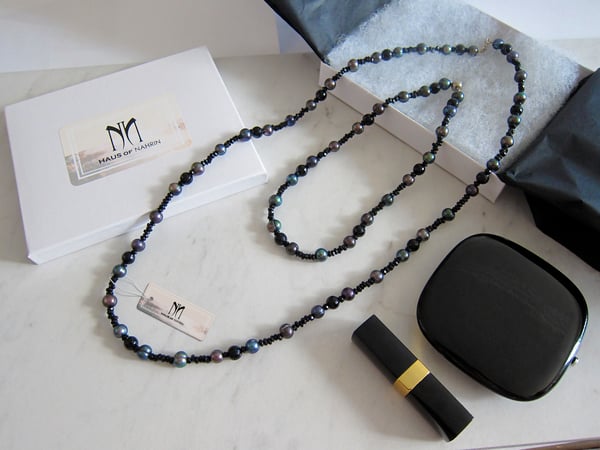 Image of Pearl & Onyx Necklace Set