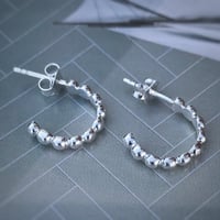 Image 1 of Bubble Silver Hoops