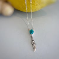 Image 2 of Turquoise Feather Necklace
