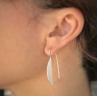Image 2 of Half Moon Silver Earrings
