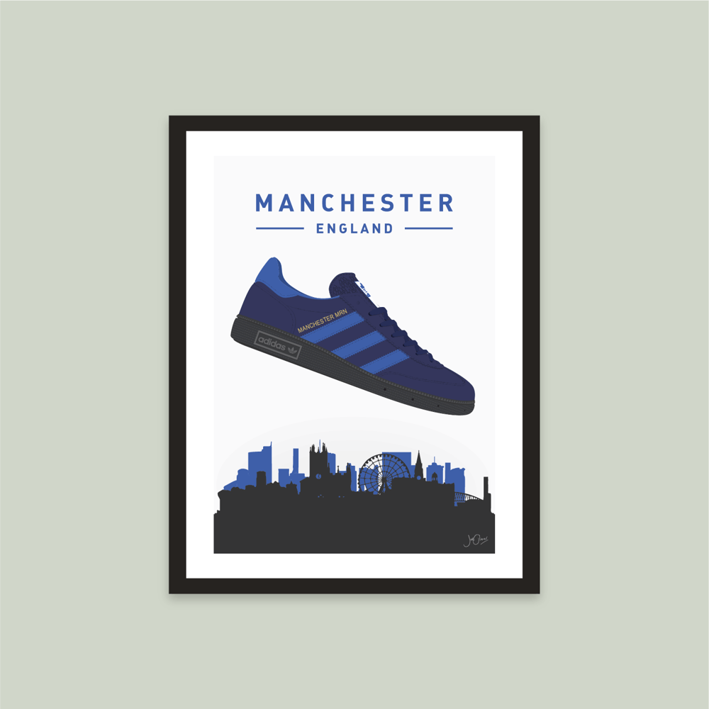 Image of adidas Originals Manchester GT Marine Poster Print A4 or A3