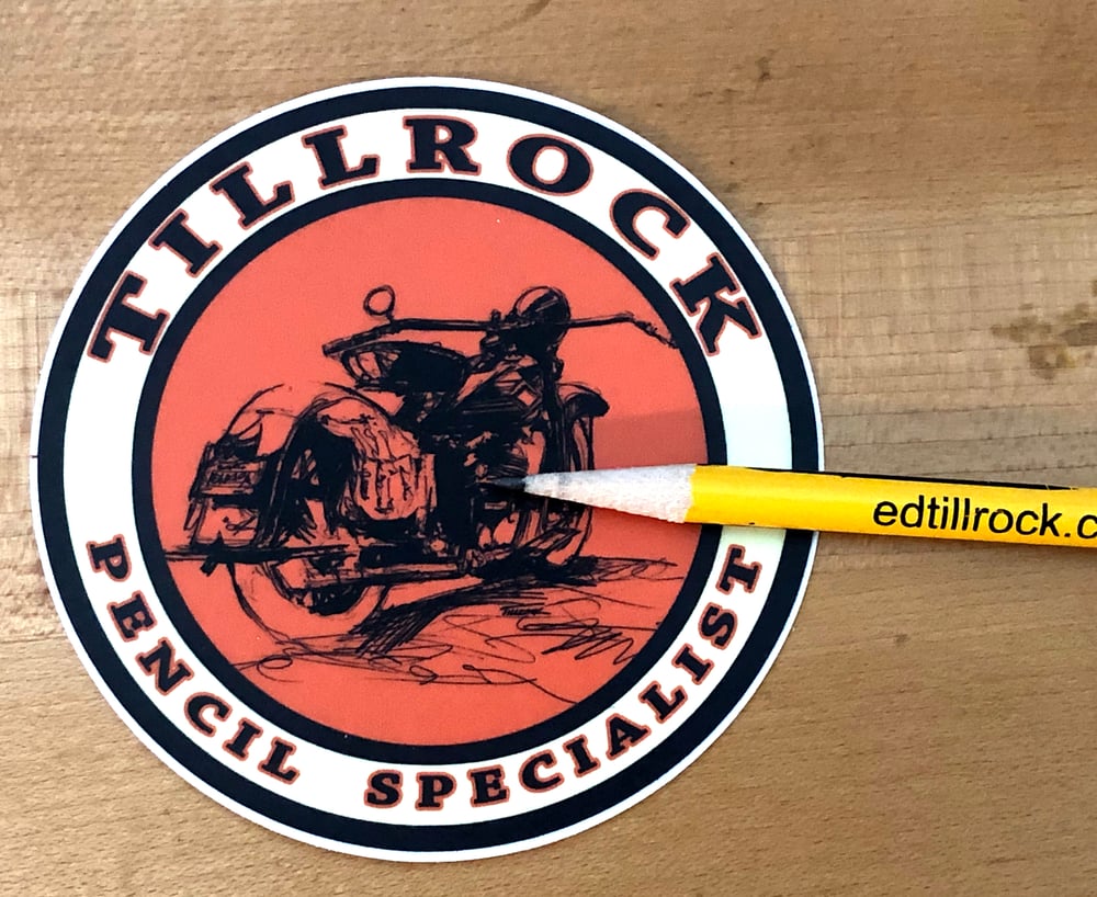 Image of 35 Bike Sketch Round Sticker #1