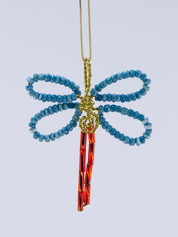 Image of Beaded Dragon Fly Pendant