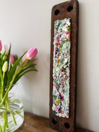 Image 1 of  Embroidered Spring On A Rustic Board 