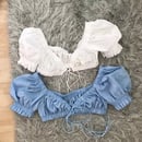 Image of Puff sleeve lace up crop top