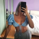 Image of Puff sleeve lace up crop top