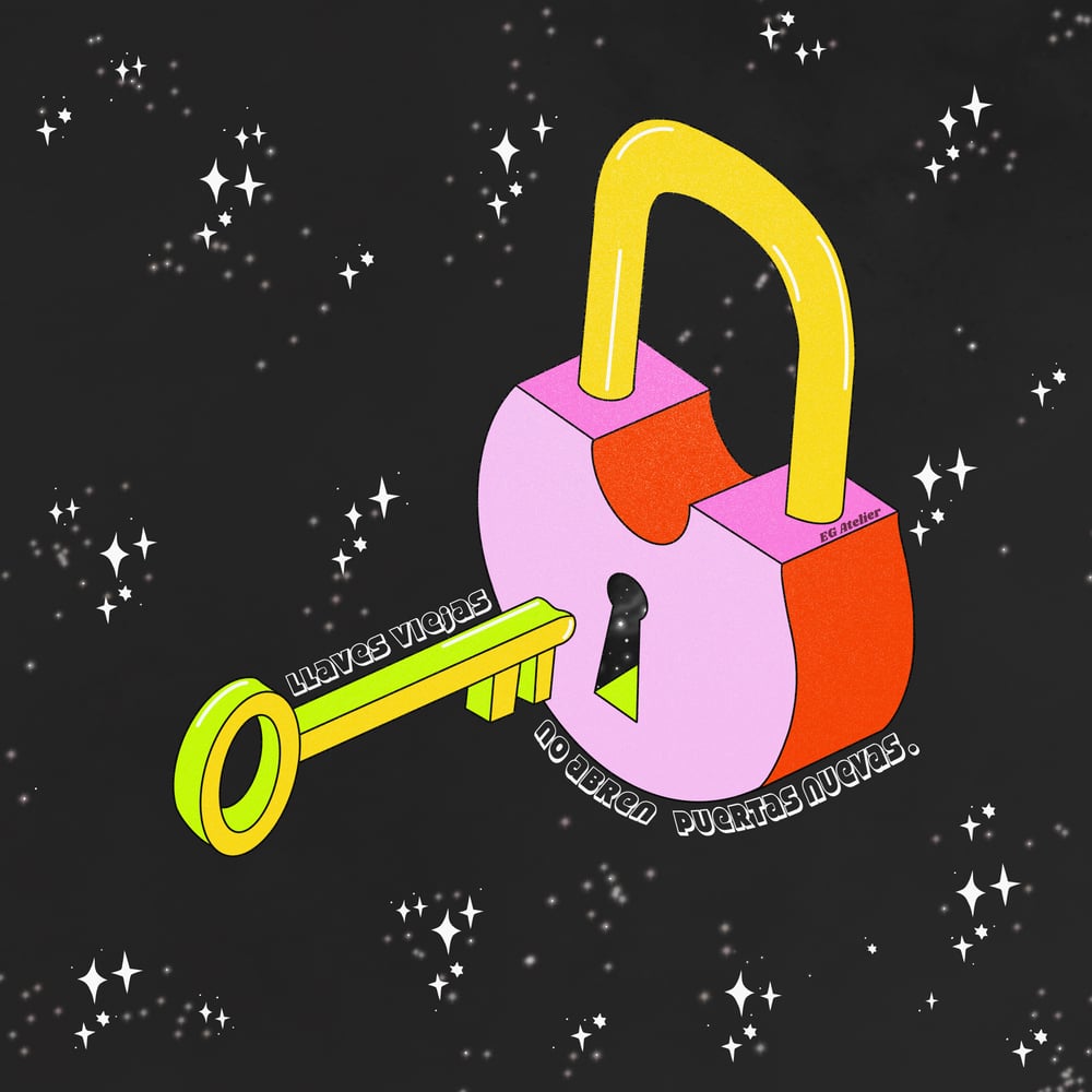 Image of Key and Lock Sticker