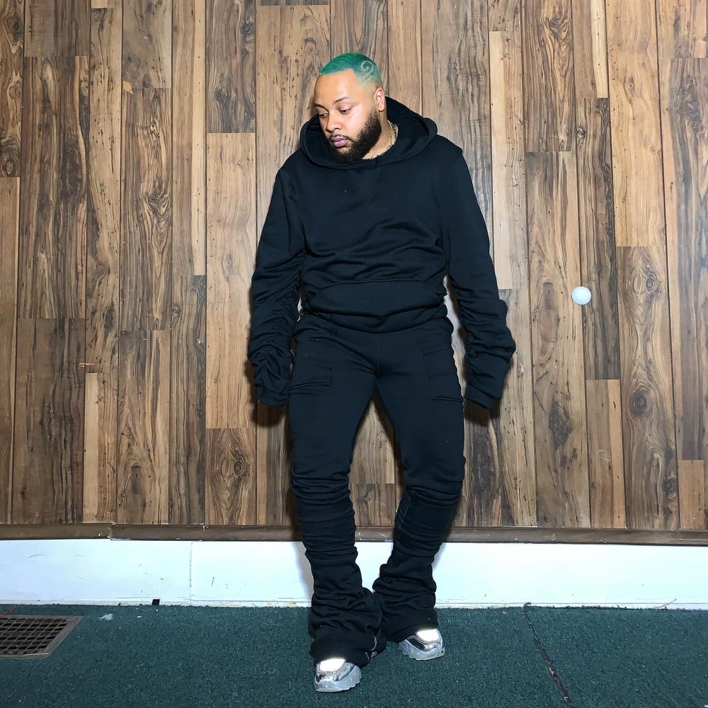 Image of Long shot (stacked sweatsuit ) 