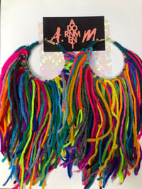 Image 1 of Large Fringe Hoops  Skittles 