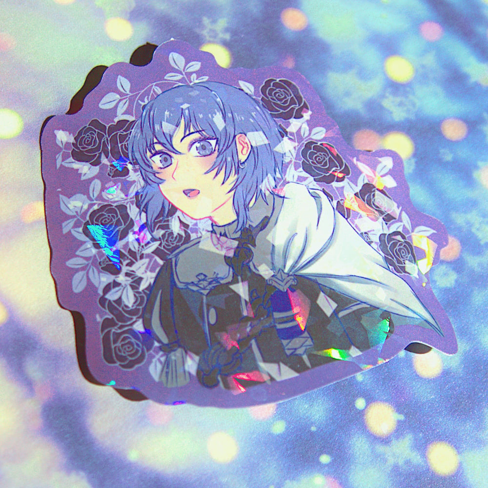 Image of Ashen Wolves Yuri Holo Sticker