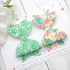 Tropical Leaves & Floral Glitter Bow Set - Choice of Headband or Clip