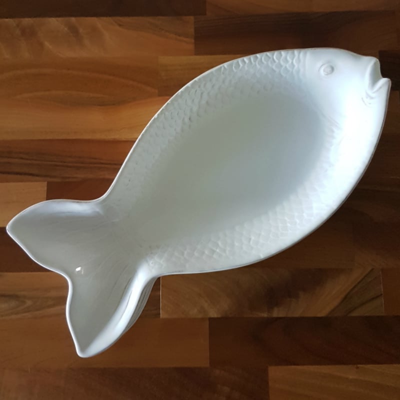 Image of White Ceramic Fish Dish