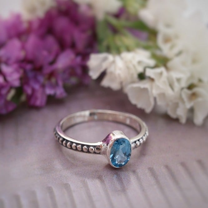 Sterling Silver Blue Topaz Ring