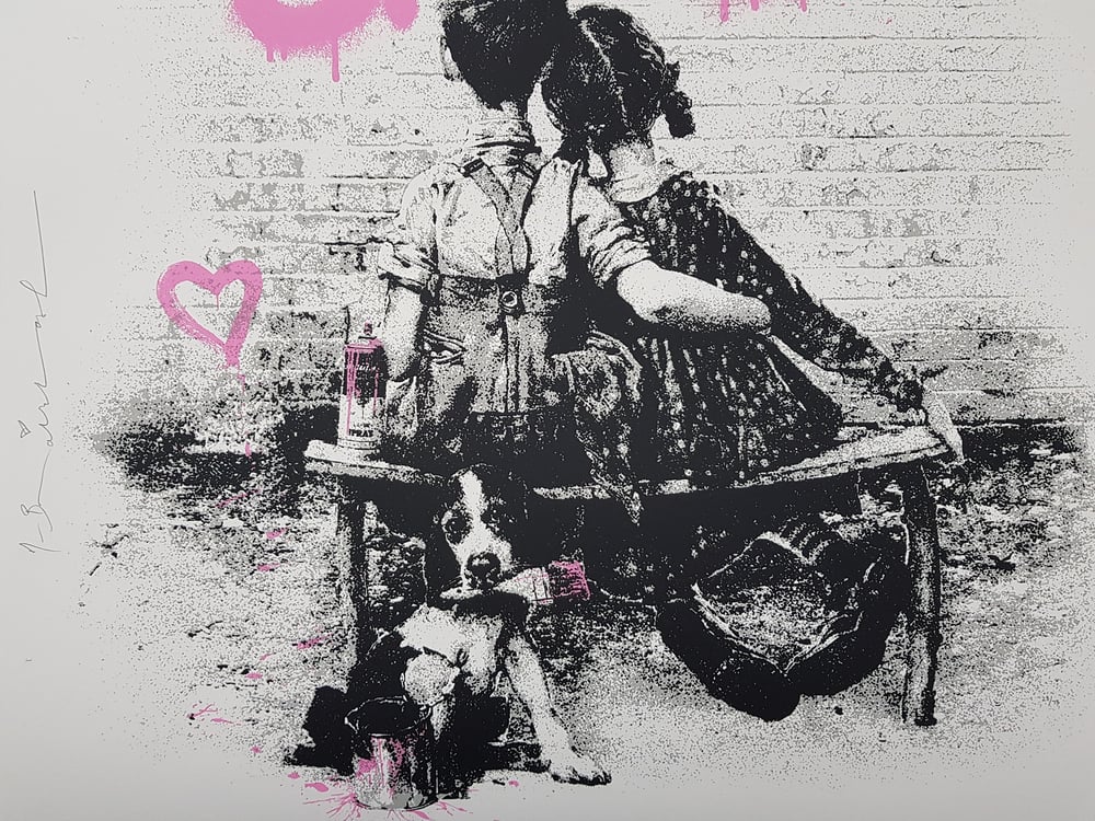 MR BRAINWASH "DONT GIVE UP" - LIMITED EDITION 75 - 3 COLOUR SCREENPRINT