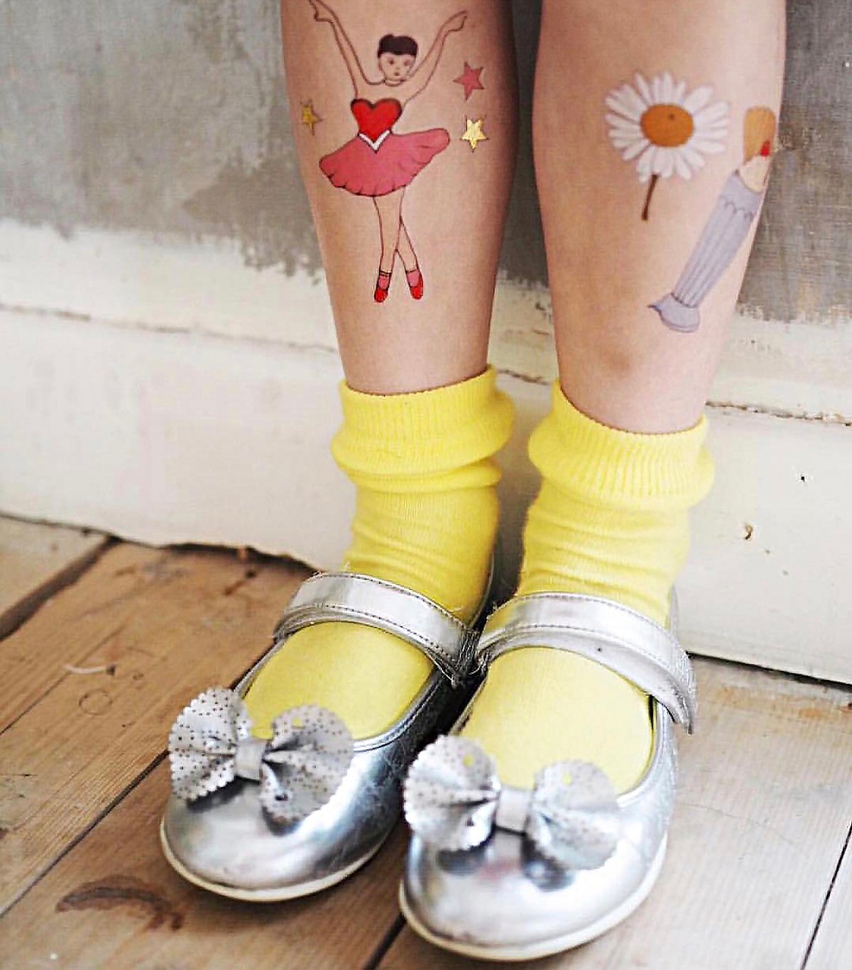 Ballerina Tattoos with gold & silver foil