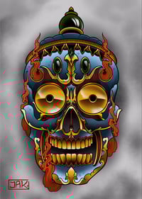 A3 Tibetan skull print