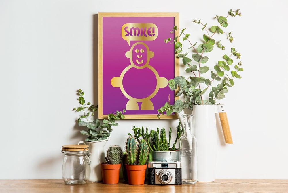 Mr Smileyman Pink Gold Foil Smile