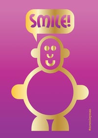 Image 3 of Mr Smileyman Pink Gold Foil Smile