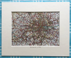 Image of London & surrounds c. 1933 (with Swarovski crystal placement)