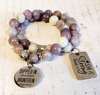 Image 1 of Purple Stone Double Stack Bracelet