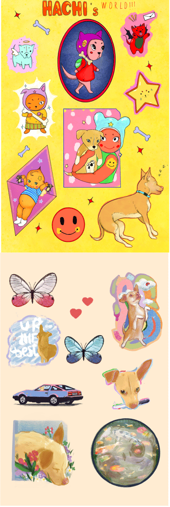 Image of Hachi surgery sticker sheets PREORDER!!! Shipping Tuesday, June 16th