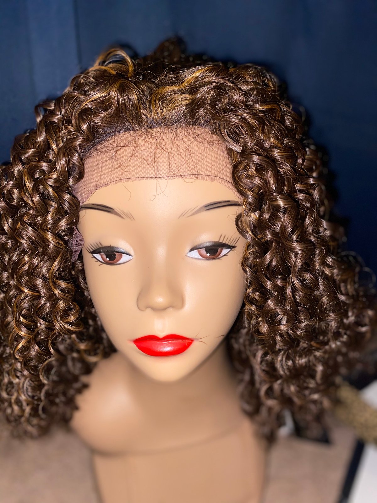 light brown curly wig