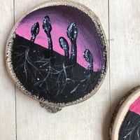 Image 3 of Earth Tongue | set of 2 wood slice paintings