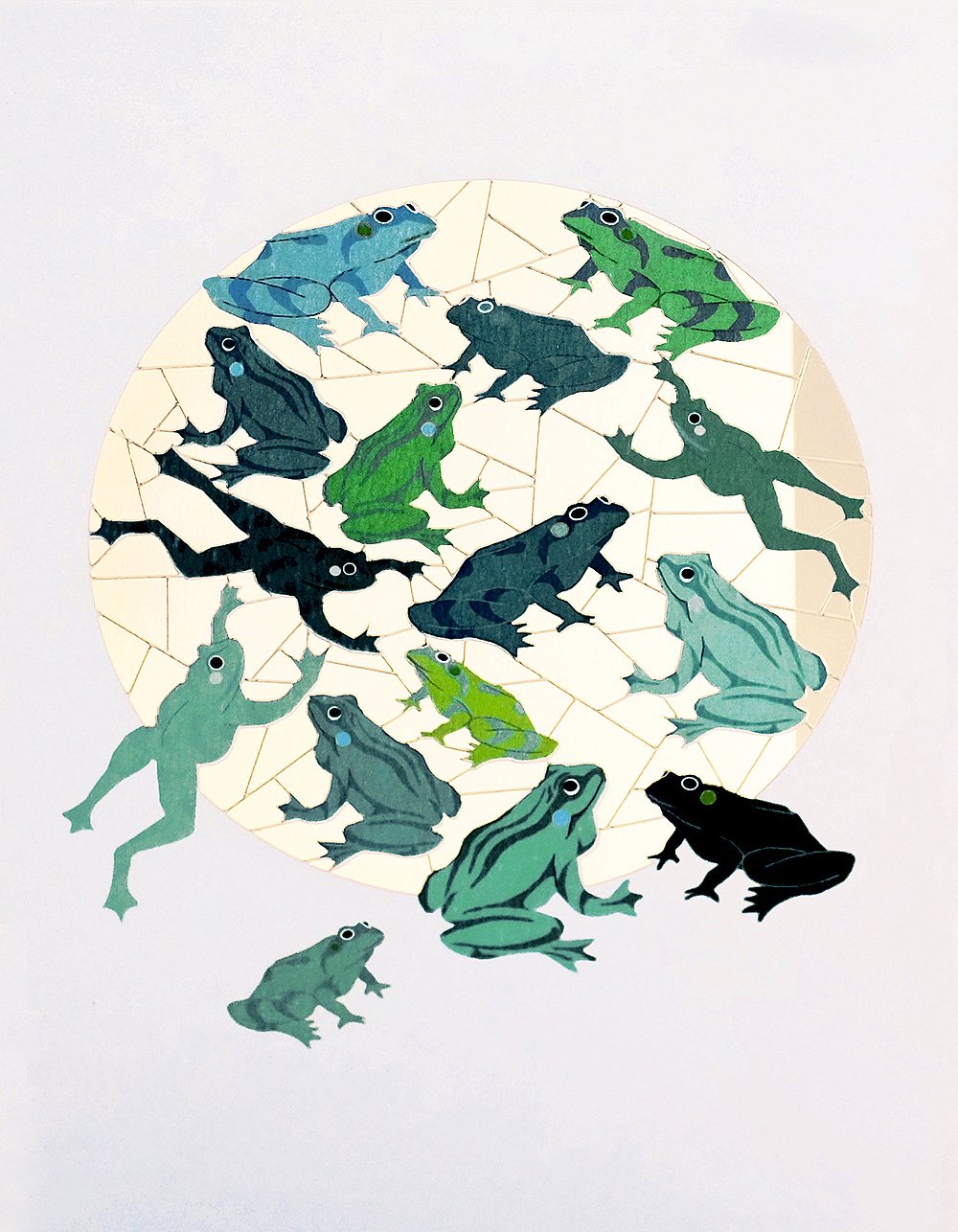 Image of Frogs Paper Cut Card