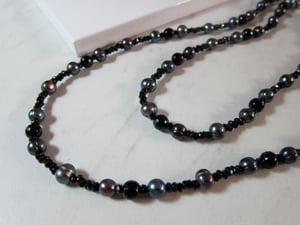 Image of Pearl & Onyx Necklace Set