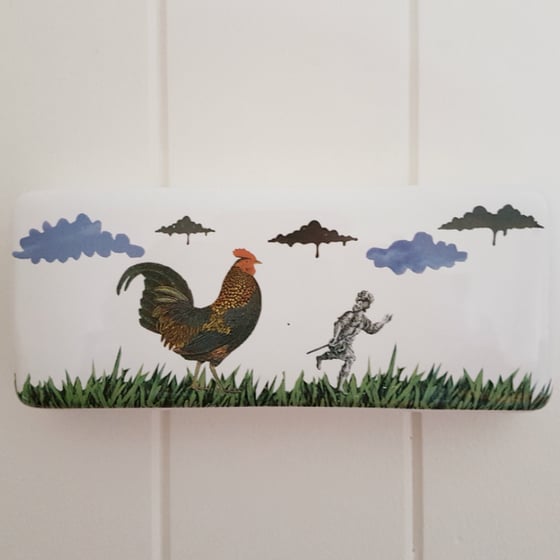 Image of Wall Plaque ~ Escaping Roosters