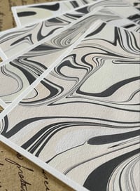 Image 3 of Marbled Notecard Set - Winter White Swirls