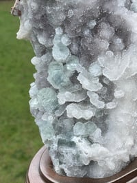 Image 7 of Druzy Quartz Crystal With Green Fluorite #452 