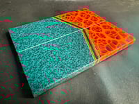 Image 2 of @Kaoticartworks 3-D Resin & Grip-tec GLOW Segmented Knife Scales