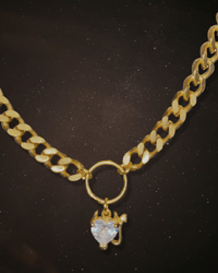 Image 2 of white lil devil heart chain (SILVER OR GOLD)