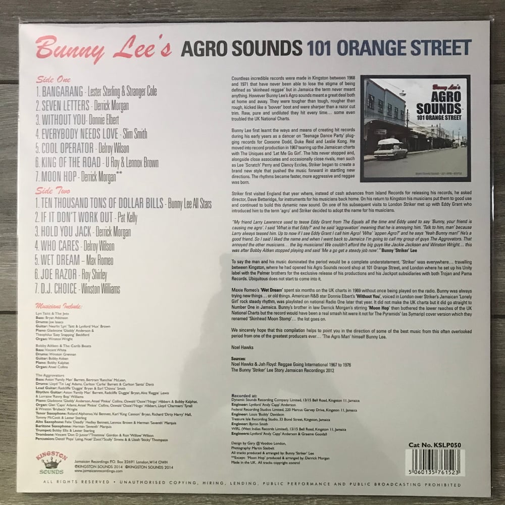 Image of Bunny Lee's Agro Sounds 101 Orange Street Compilation Vinyl LP
