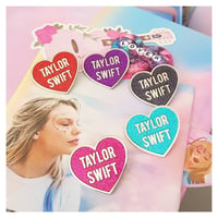 Image 1 of Taylor Swift Love Heart Enamel Pins (silver)