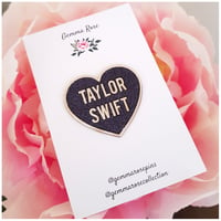 Image 3 of Taylor Swift Love Heart Enamel Pins (silver)